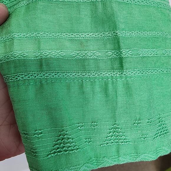 Alfred Dunner Tropic Zone Lace Trim Top Size 2X Green 3/4 Sleeve Flocked Mature - Picture 6 of 11